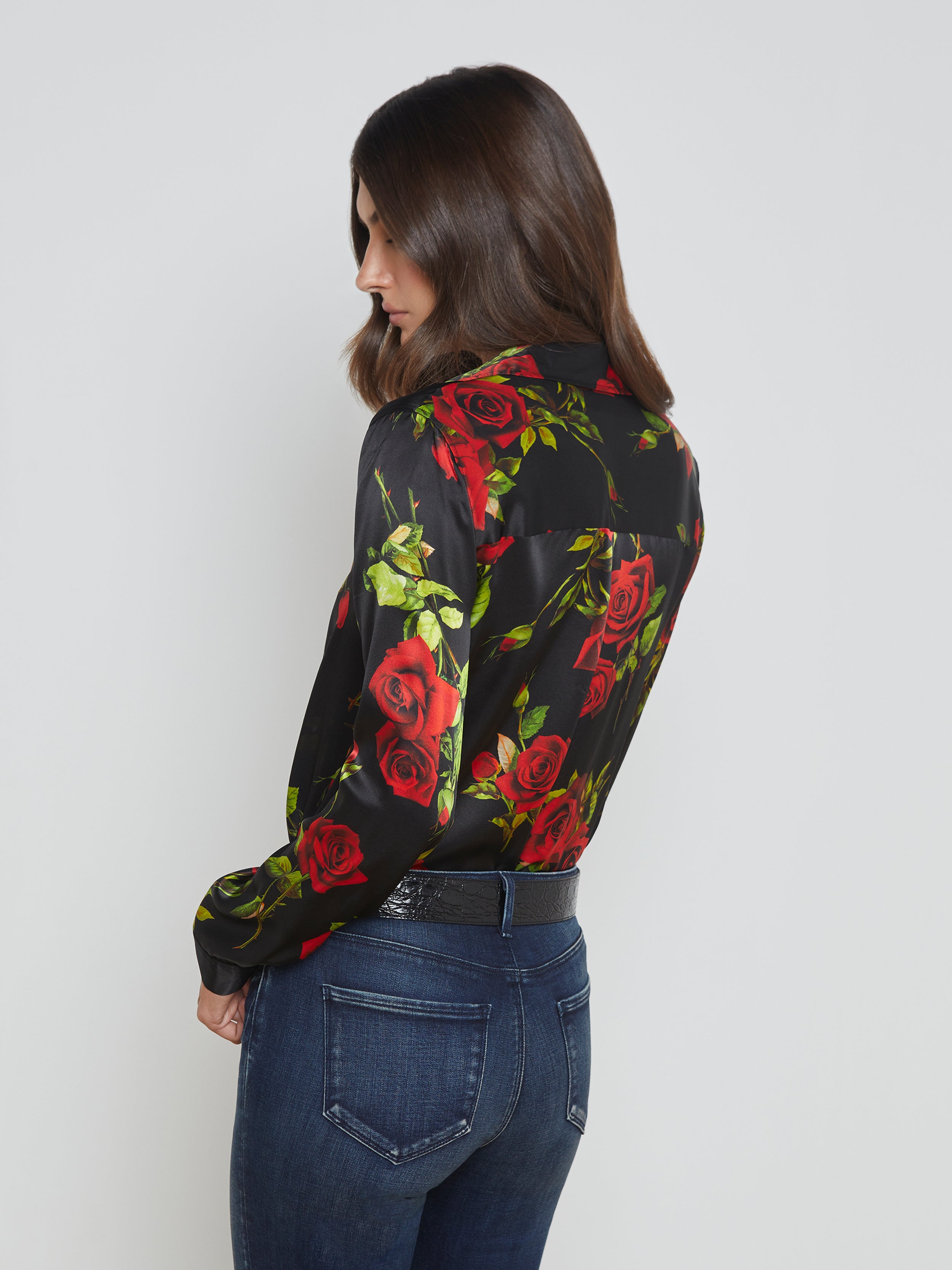Tyler Silk Blouse Top In Black