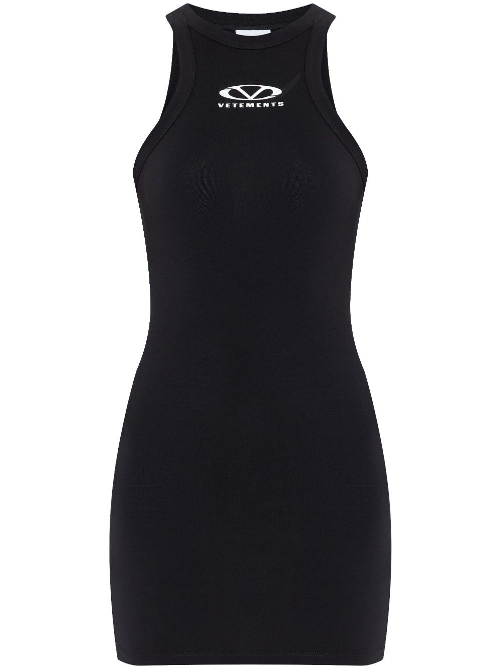 Logo-print mini dress - Black