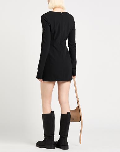 Woman Mini dress Black Size 8 Polyester, Wool, Elastane