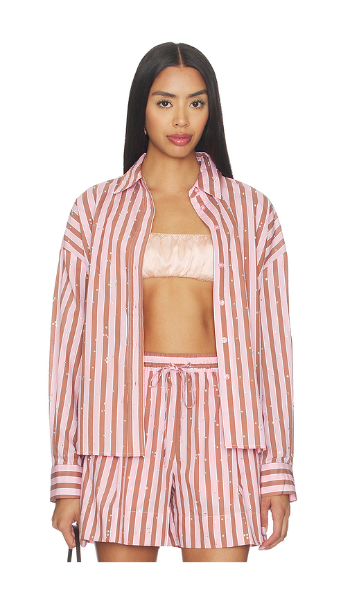 Essentiel antwerp jelief rhinestone shirt en color pink,brown 32 también , 36