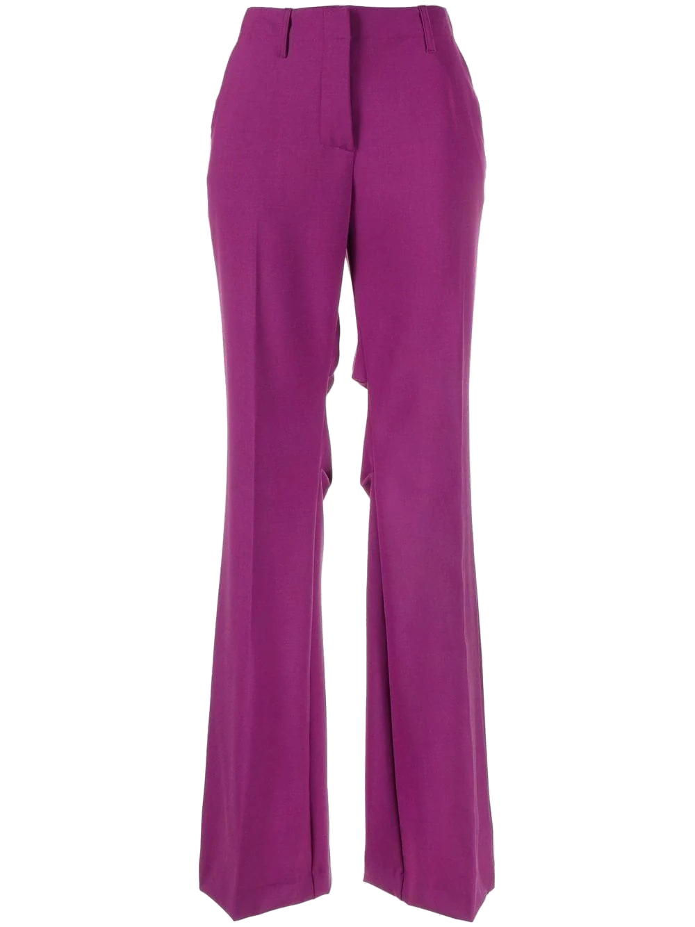 Mid-Rise Flared Trousers — Fuchsia