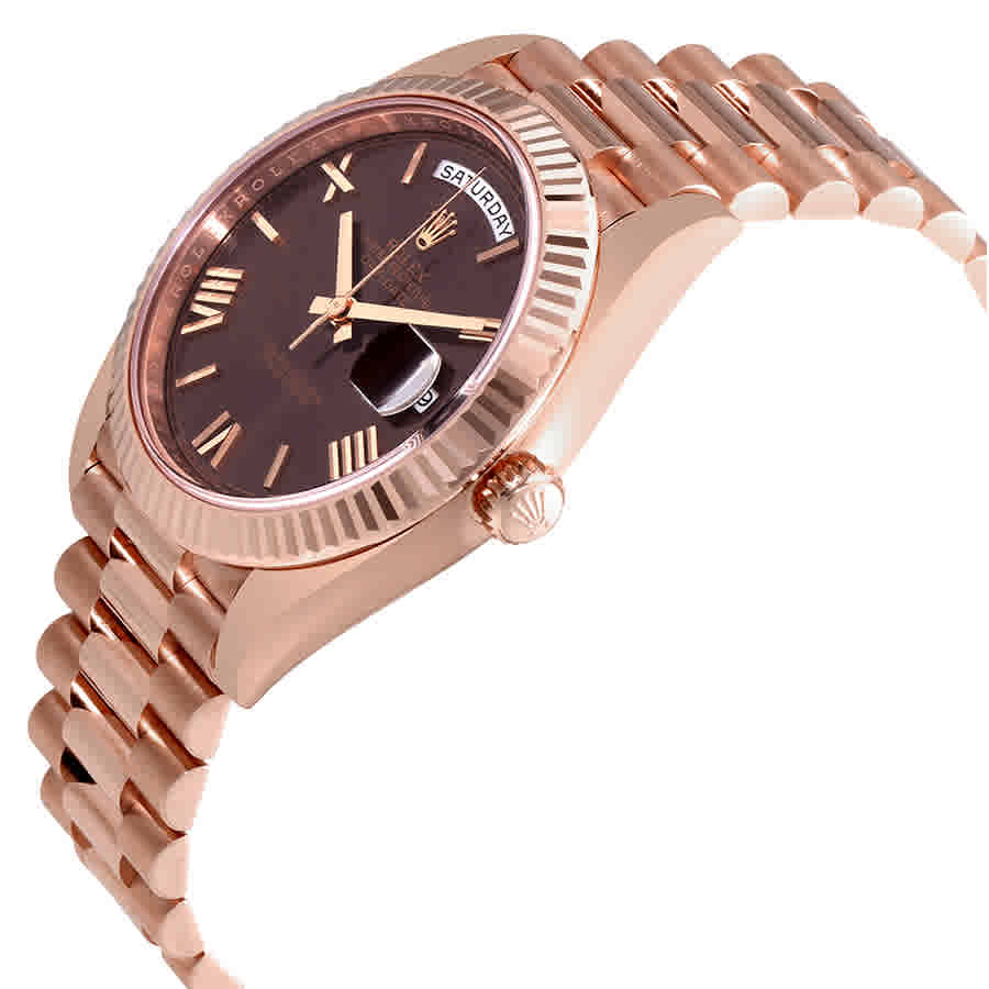 Day-Date 40 Chocolate Dial 18K Everose Gold President Automatic Mens Watch 228235CHRP
