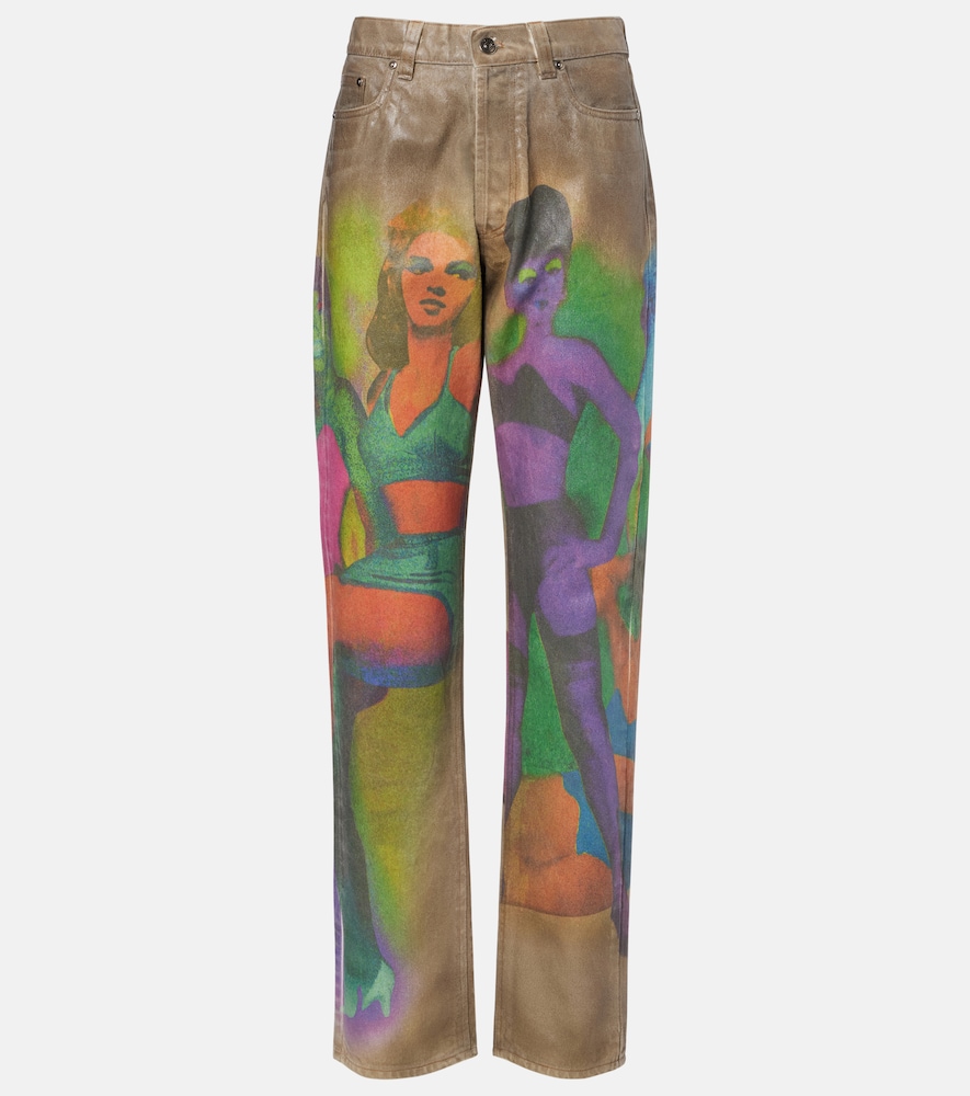 Printed straight jeans