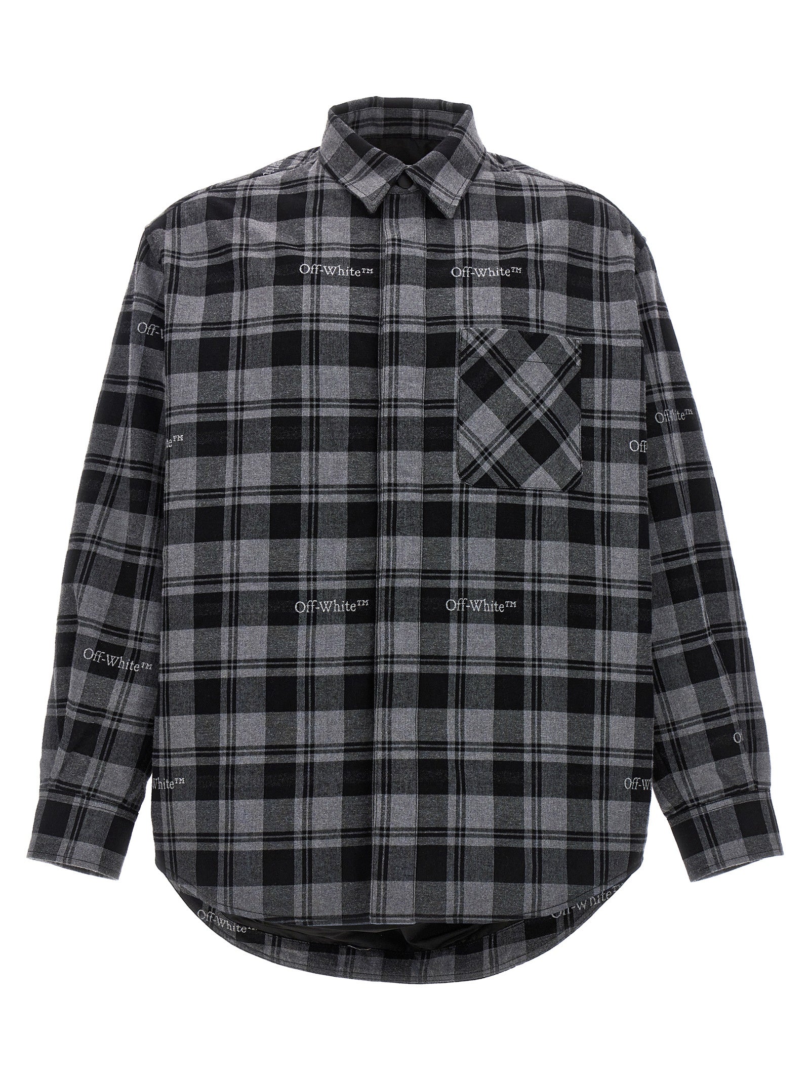 Check Flannel Overshirt — Gray