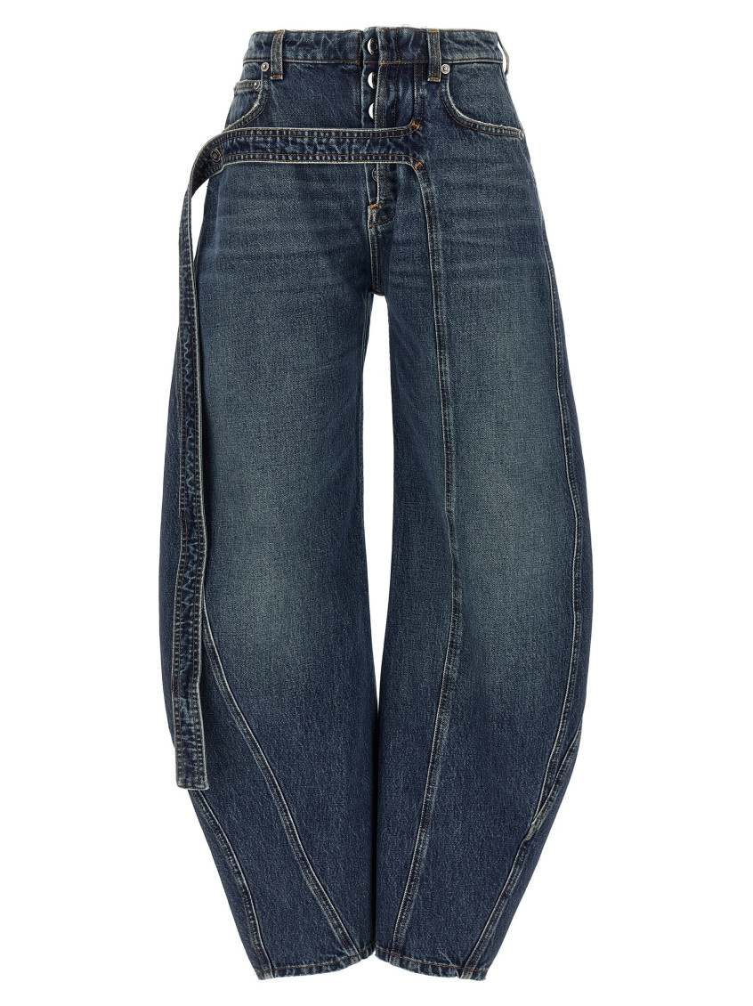 The Blue Denim Strap Jeans Light Blue