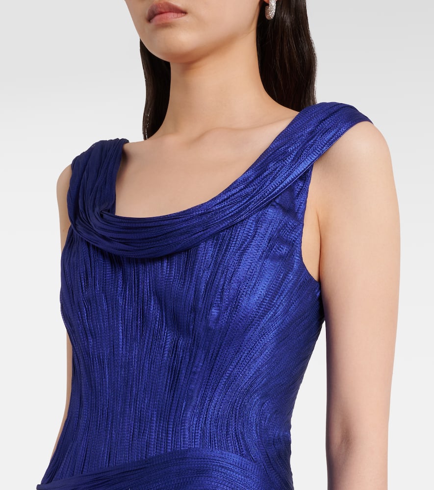 Faye metallic silk tulle bustier gown
