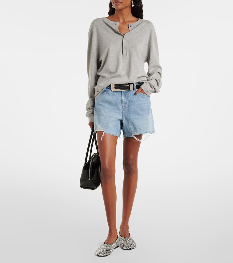 Monroe distressed denim shorts