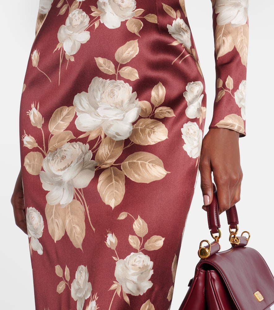 Floral satin midi dress