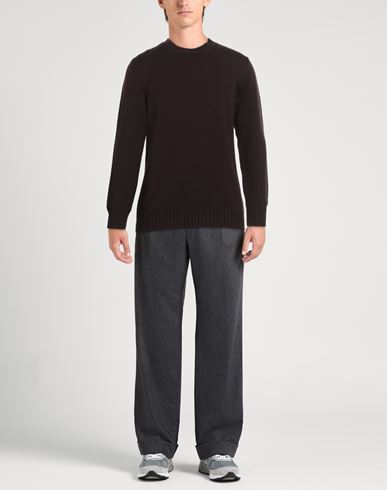 Alpha Studio Man Sweater Dark brown Size 44 Merino Wool