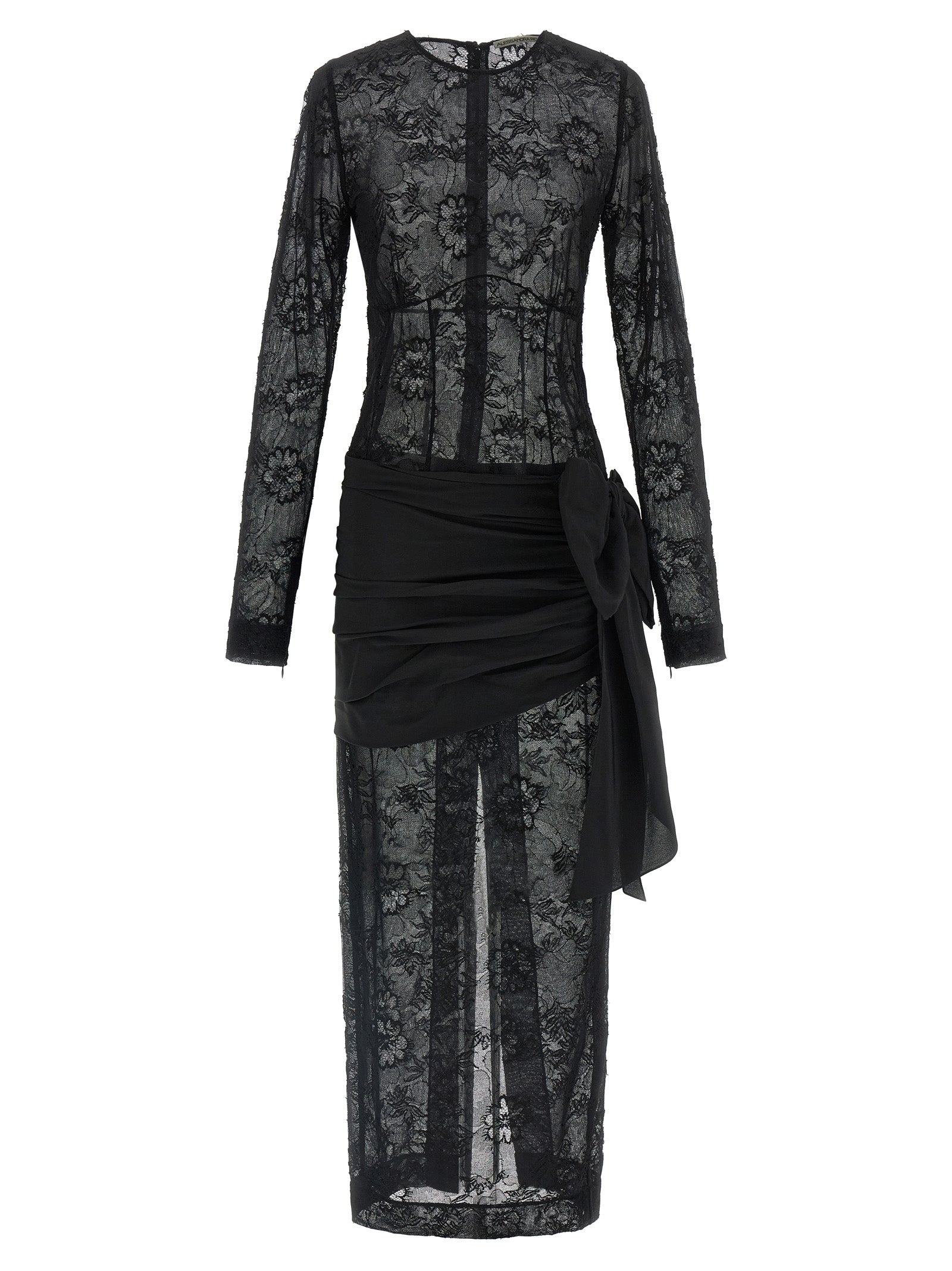 Lace Viscose Dress — Black