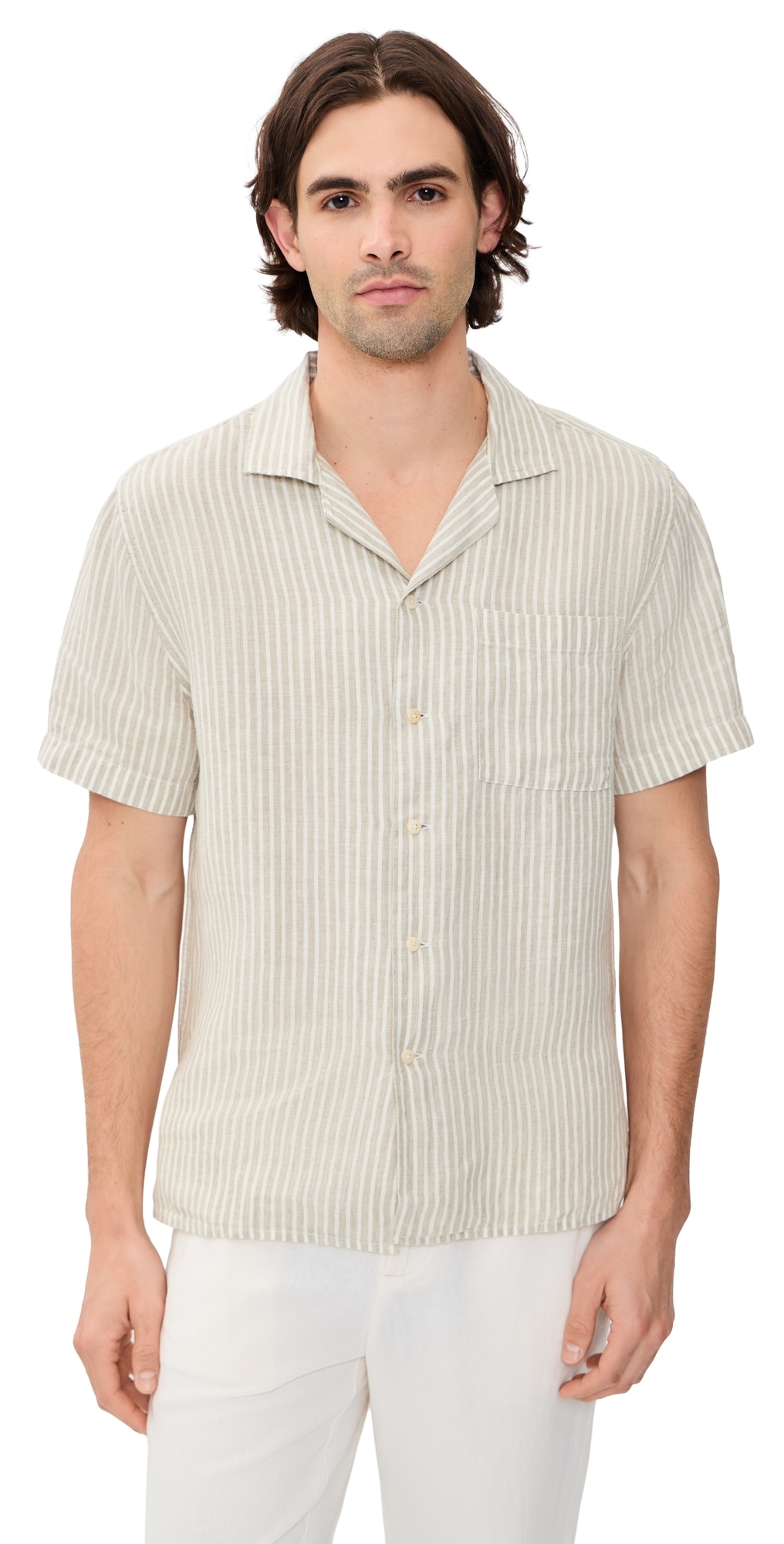 Striped Linen Camp Shirt Saltlines