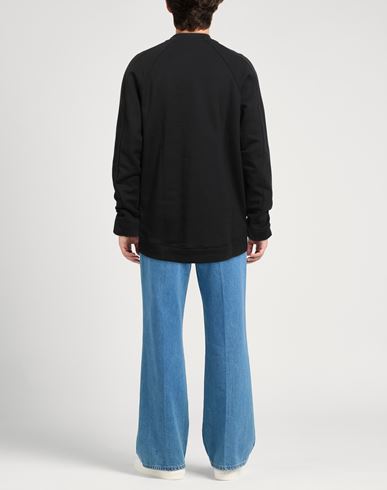 Man Sweatshirt Black Size L Cotton, Elastane