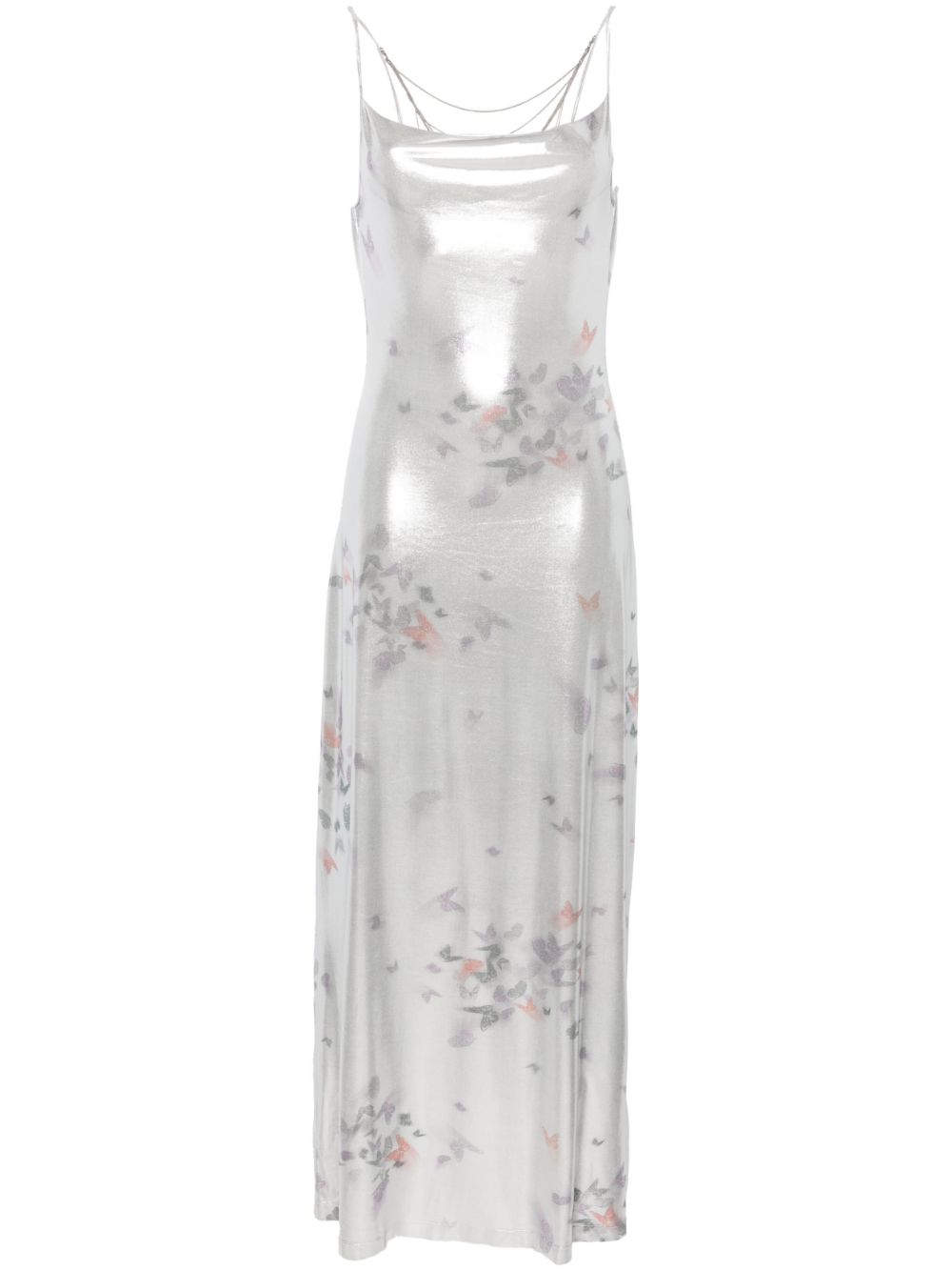 Ita laminated maxi dress - Silver