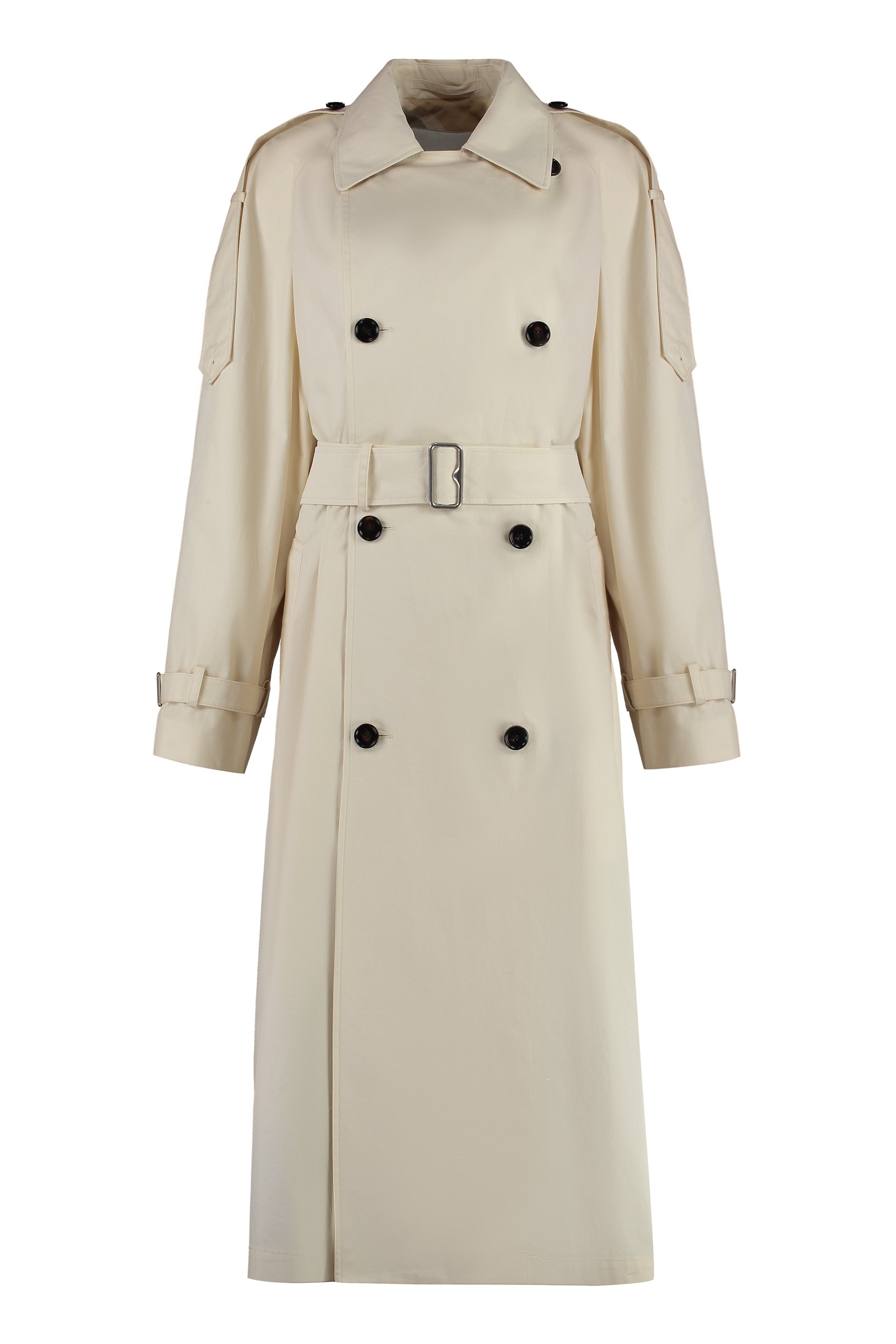 Belted Gabardine Trench Coat — Beige