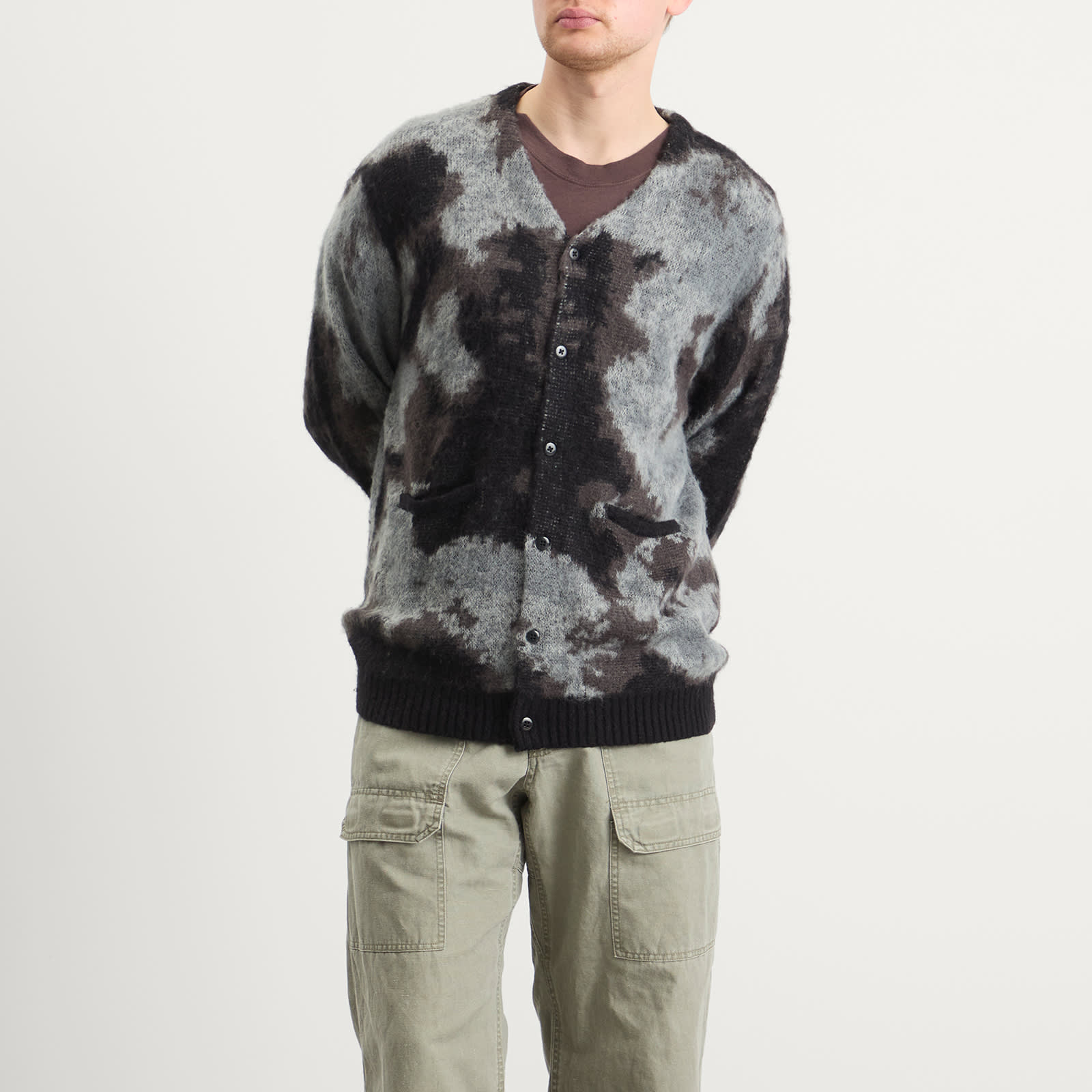 Men's Blurry Jaquard Cardigan Black