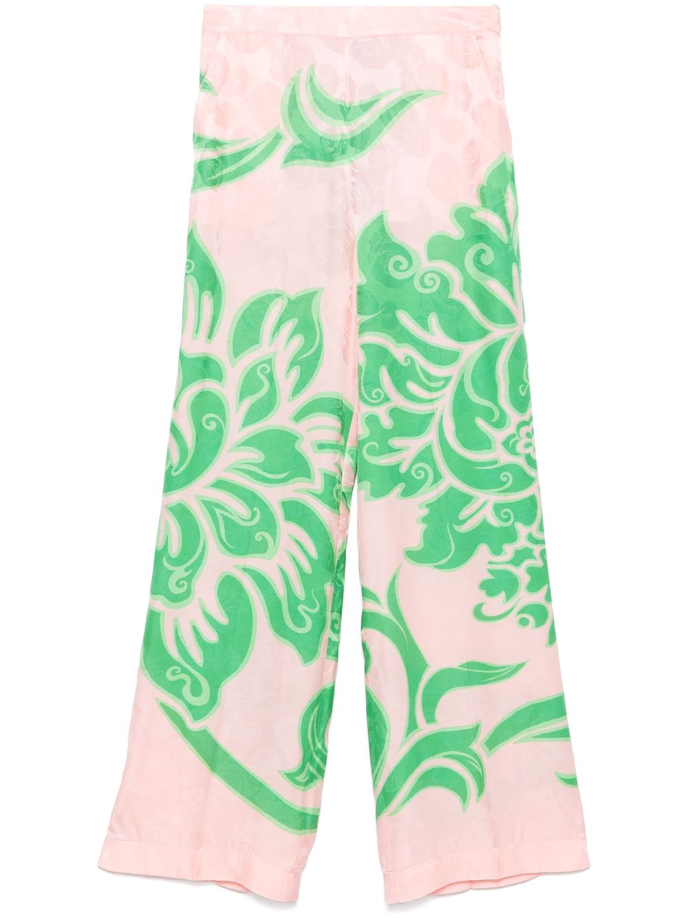 Rose-print trousers - Pink