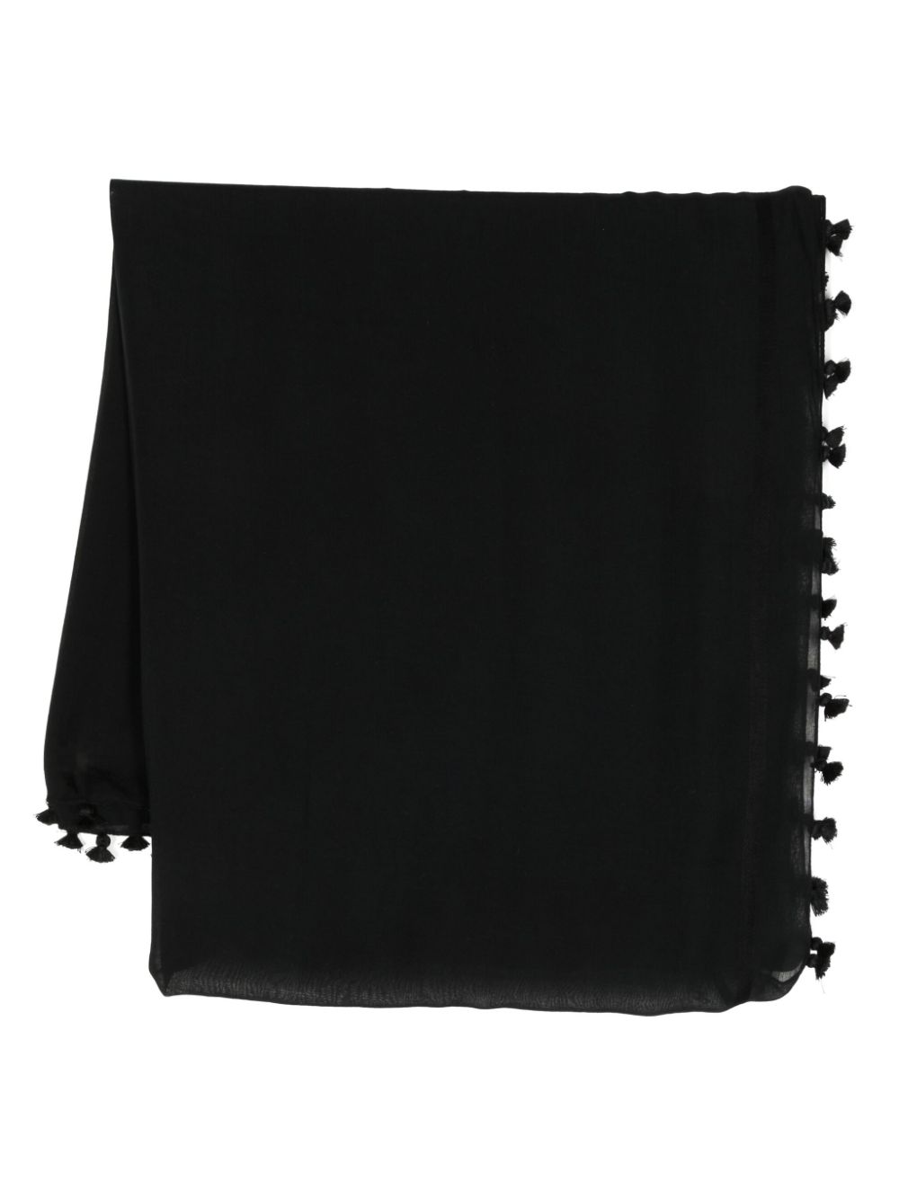 Pareo pompom-detail cover-up - Black