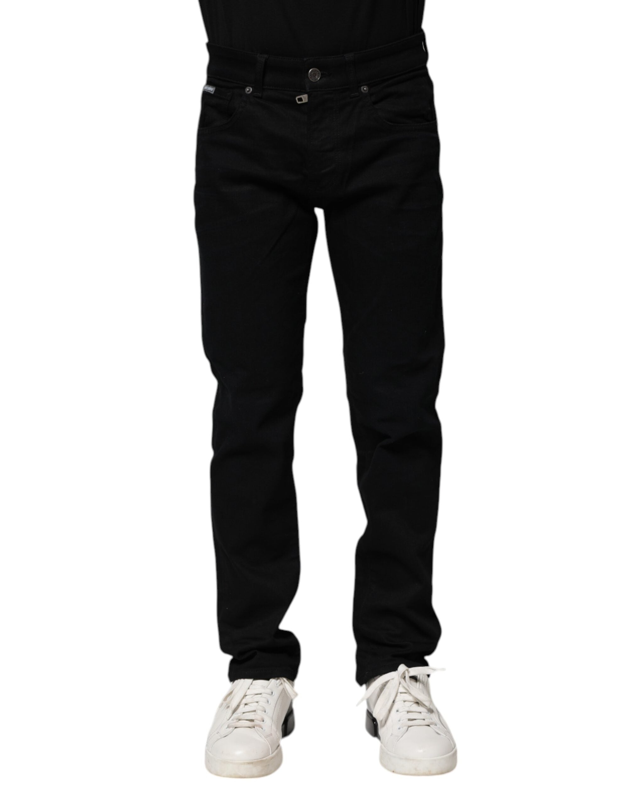 Cotton-Elastane Skinny Denim Jeans — Black