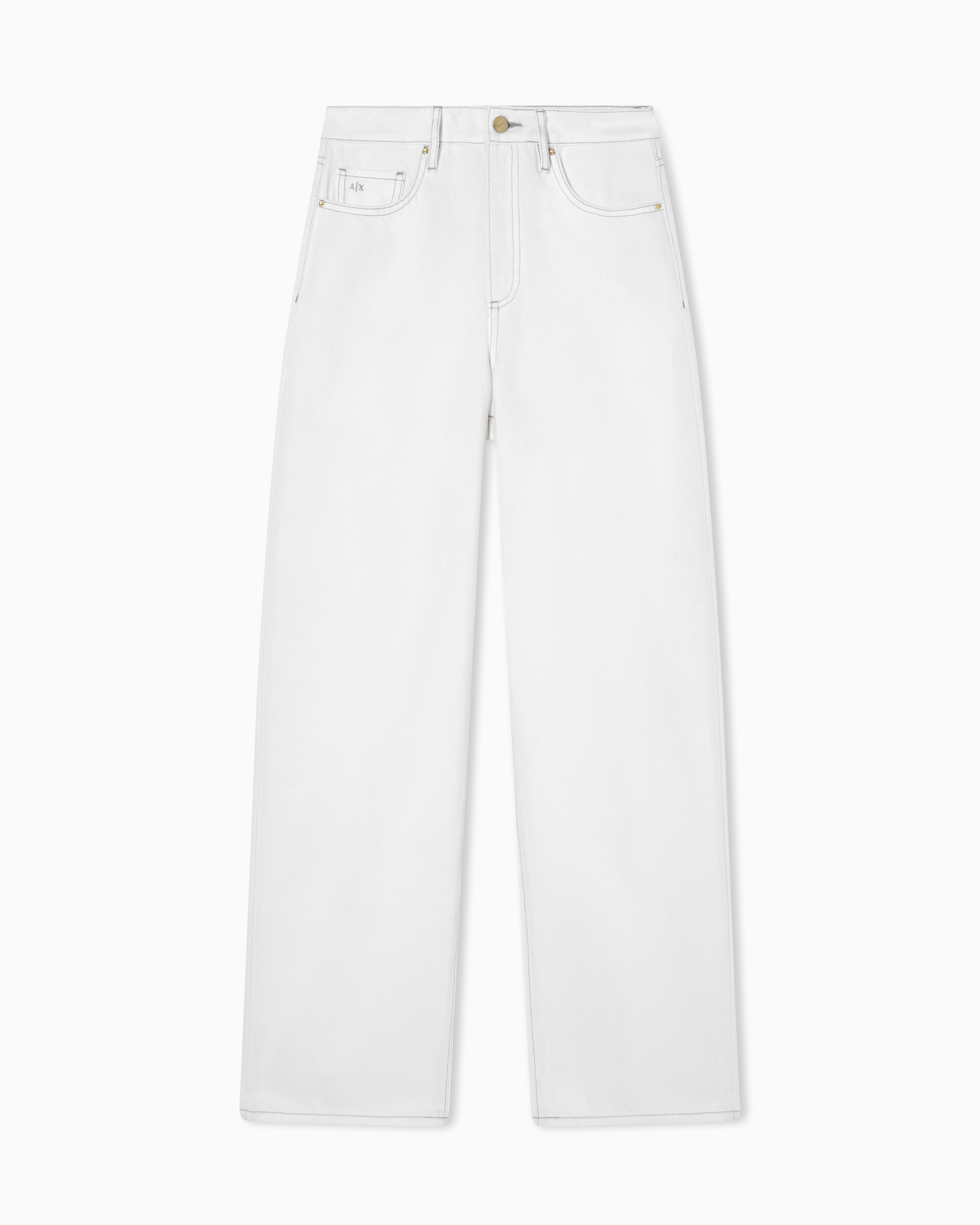 Relaxed Fit Optic White Jeans in Rigid Denim