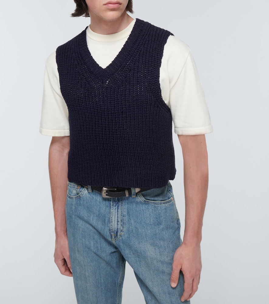 Intact ribbed-knit cotton sweater vest