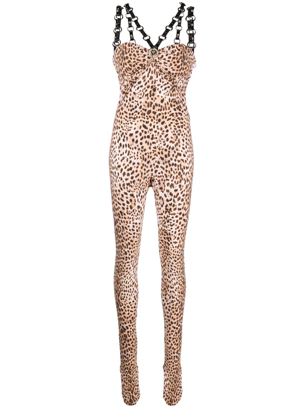 Leopard-print jumpsuit - Neutrals