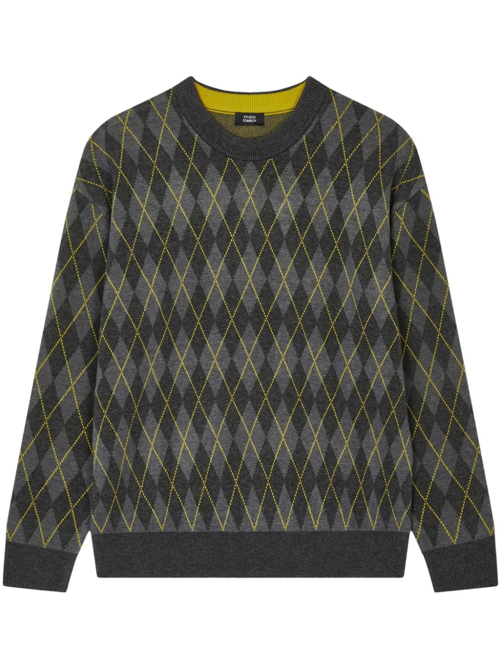 Argyle-pattern jumper - Grey