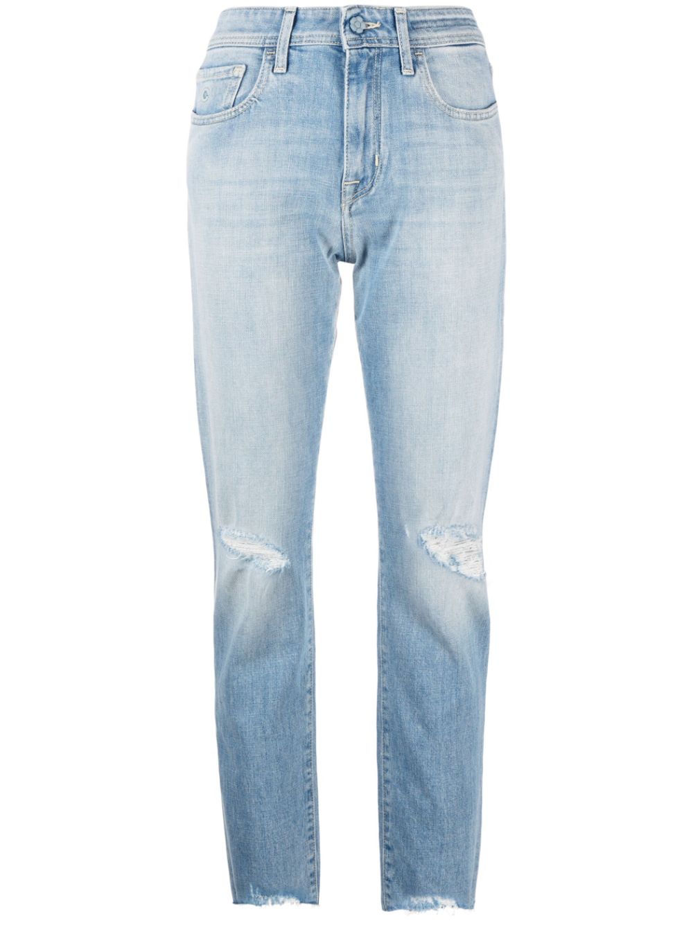Distressed-detail denim jeans - Blue