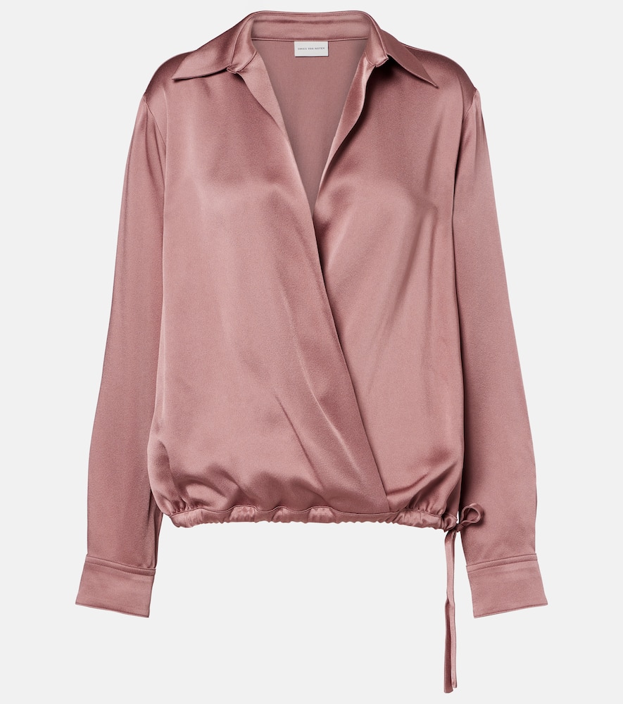 Satin wrap top