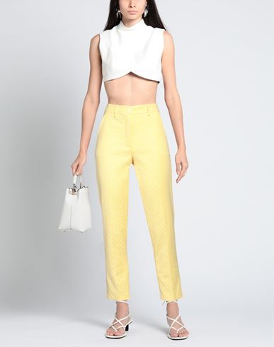 Seventy Venezia Woman Pants Yellow Size 2 Cotton, Polyester, Elastane