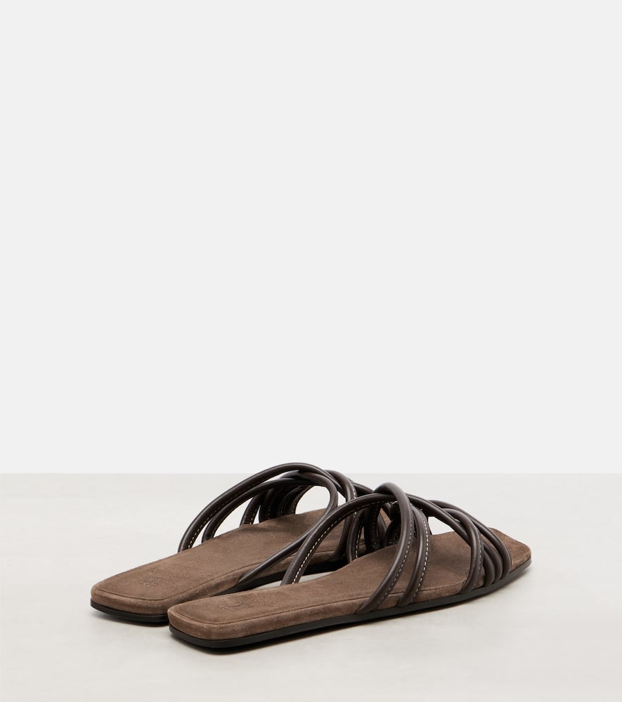 Leather slides