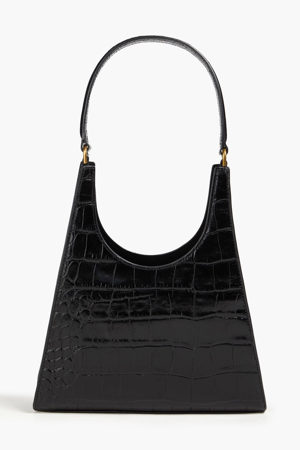 Rey croc-effect leather shoulder bag - Black - OneSize
