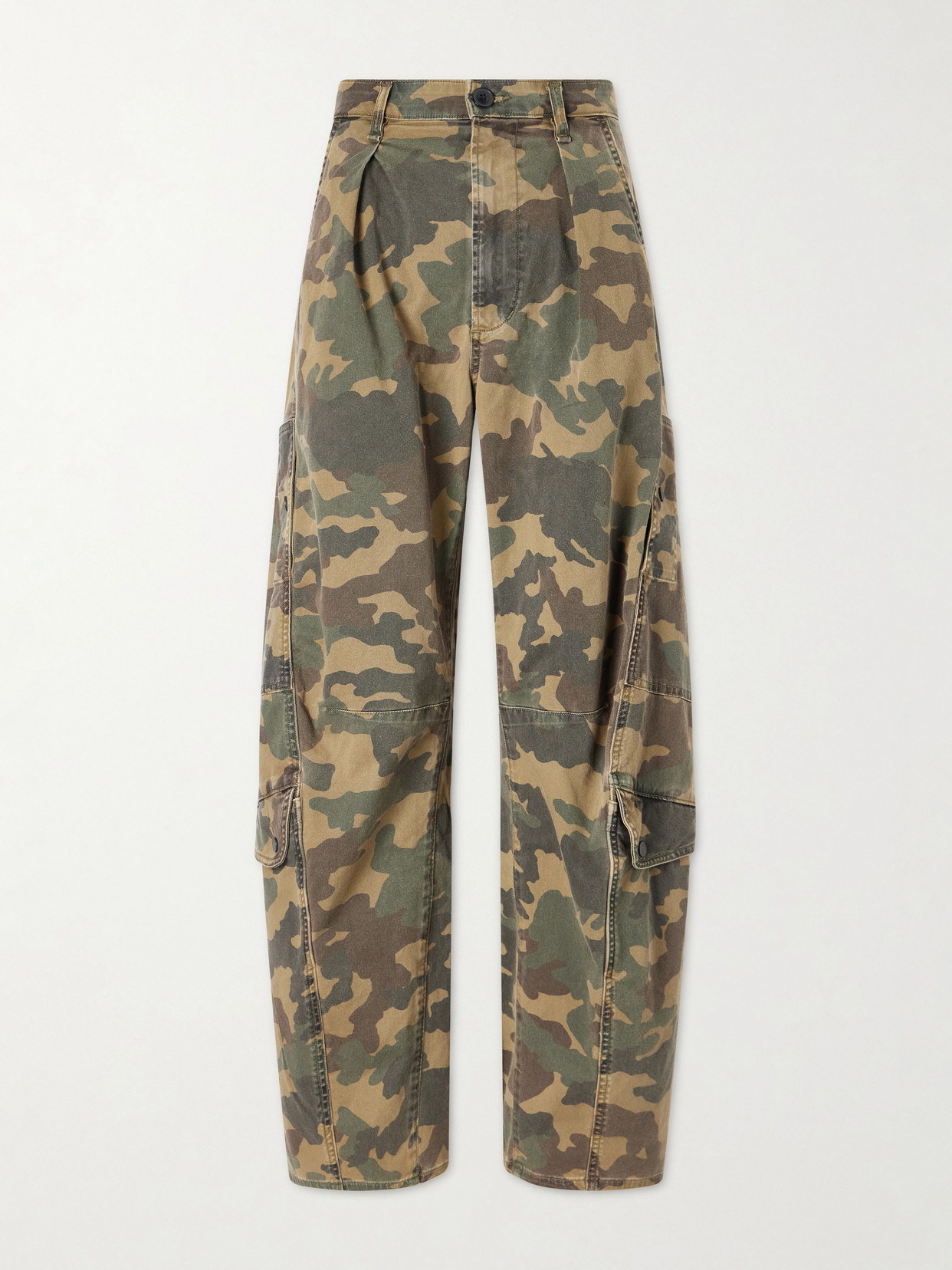 Flight Printed Mid-rise Straight-leg Cotton-blend Twill Cargo Pants - Green