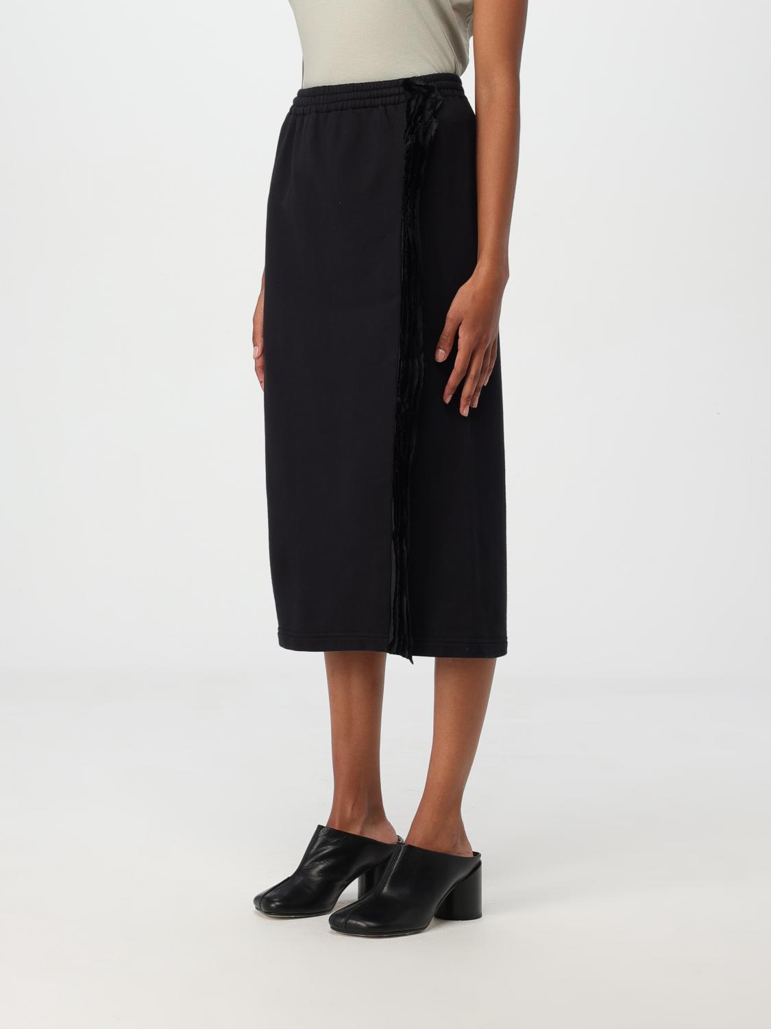 Cotton jersey midi skirt - Black