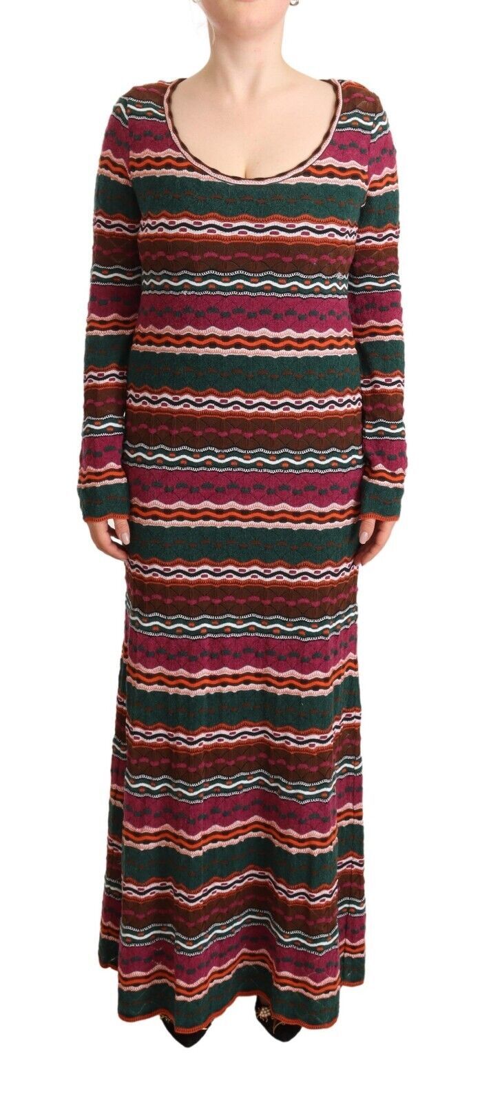 Striped Wool Knit Dress — Multicolor