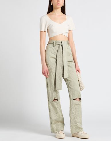 Woman Pants Military green Size 8 Cotton, Linen