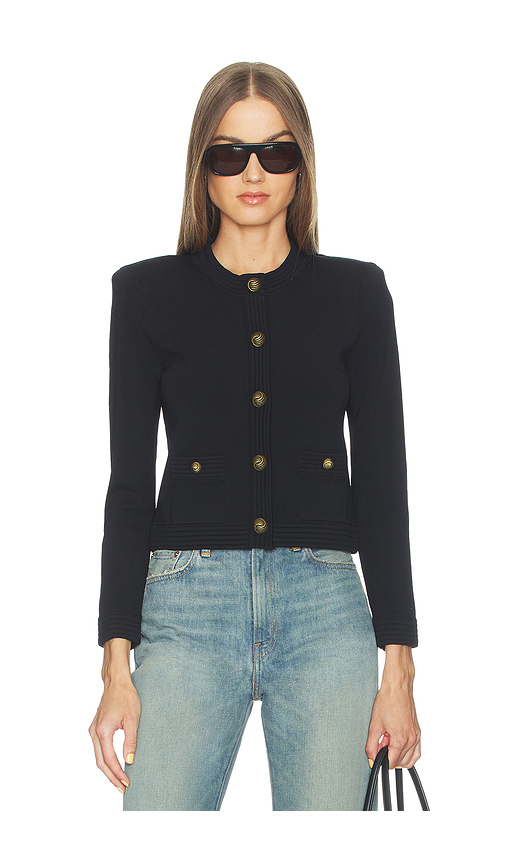 L'AGENCE Patsy Crop Crew Cardi in Black. - L also in M, S