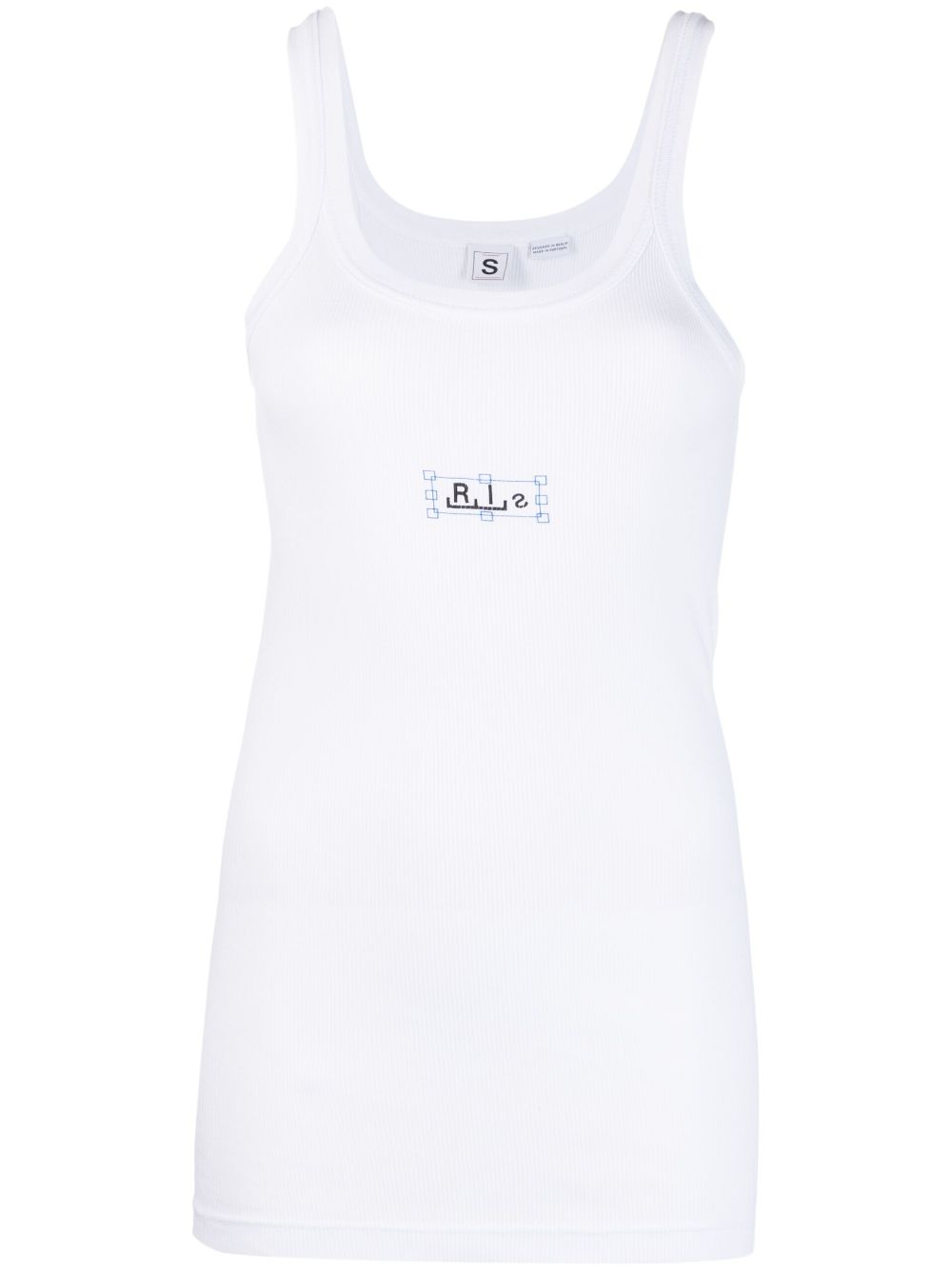 Logo-print ribbed-knit tank top - White