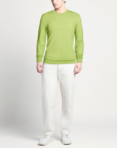 Man Sweater Lime green Size 42 Merino Wool
