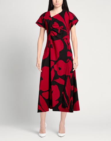 Woman Midi dress Red Size L Polyester, Viscose