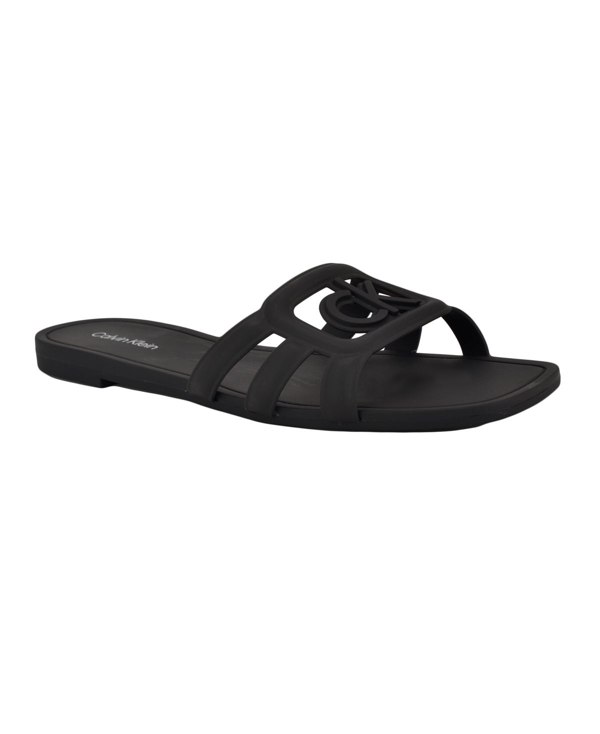 Women's Yoana Logo Slip-On Flat Sandals - Black