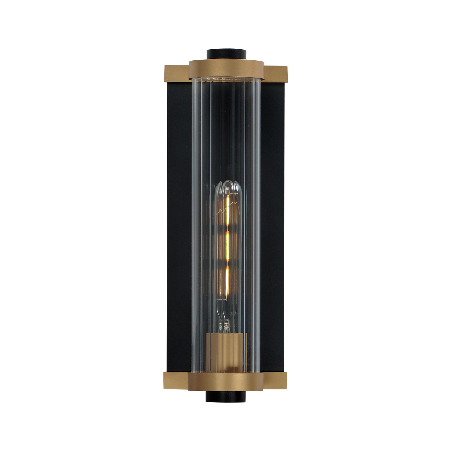 Black Antique Brass One Light Outdoor Wall Sconce from the Opulent Collection