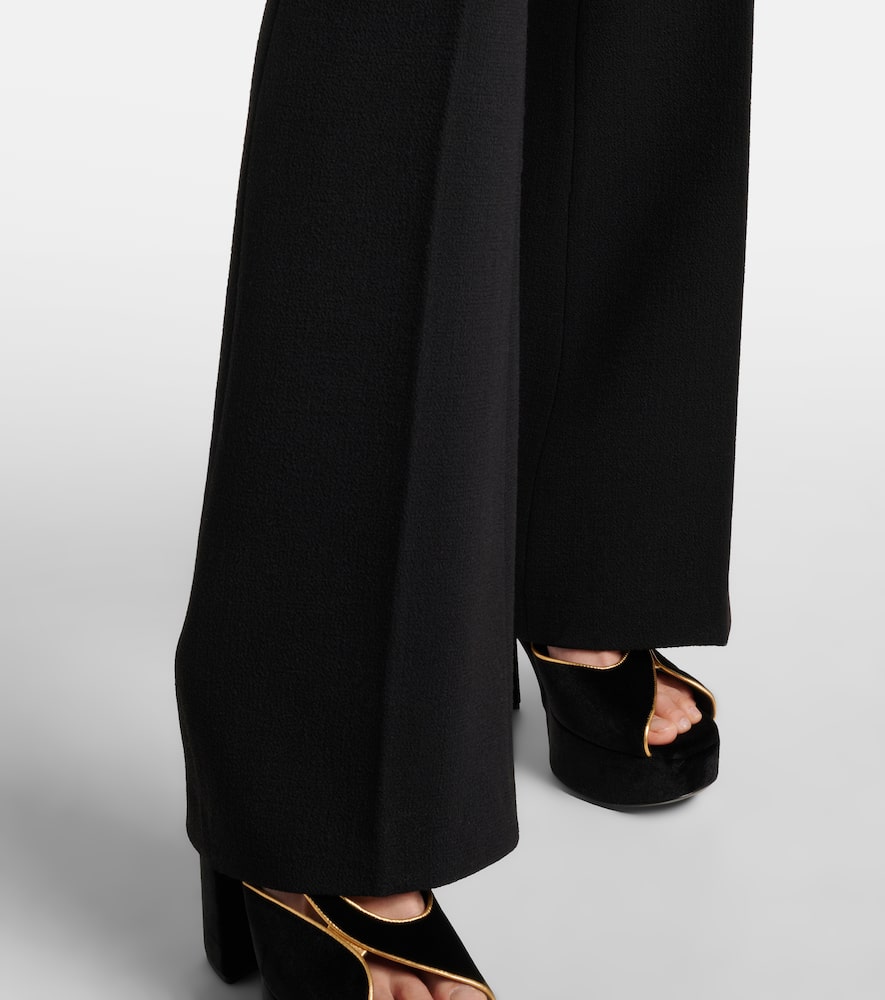 High-rise wool flared pants