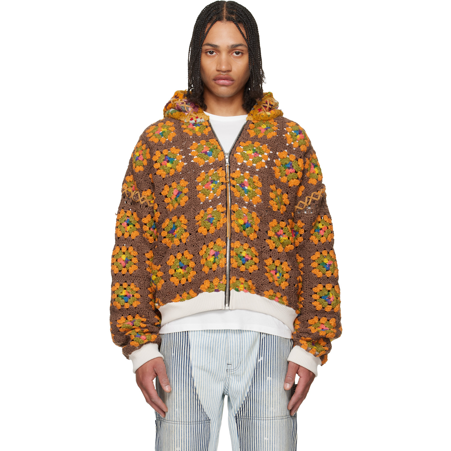 Multicolor Lydia 'One Of A Kind' Square Flower Hoodie