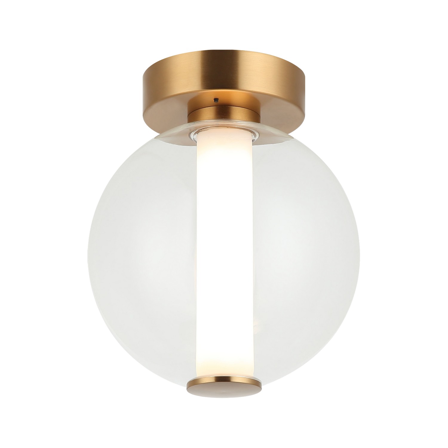 Belange 1-Light LED Wall Sconce with Ceiling Mount in Aged Gold Bra