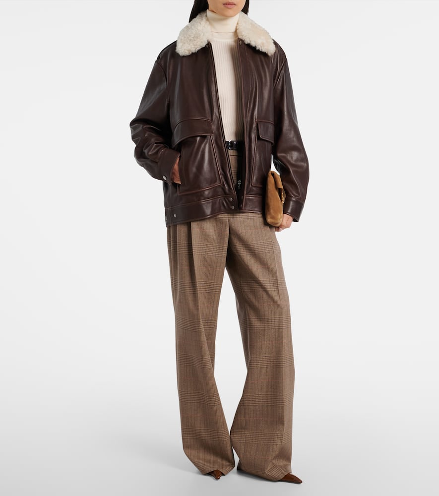 Drey shearling-trimmed leather jacket