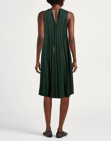 Woman Midi dress Dark green Size 4 Cotton, Polyester, Polyamide, Metallic Polyester, Elastane