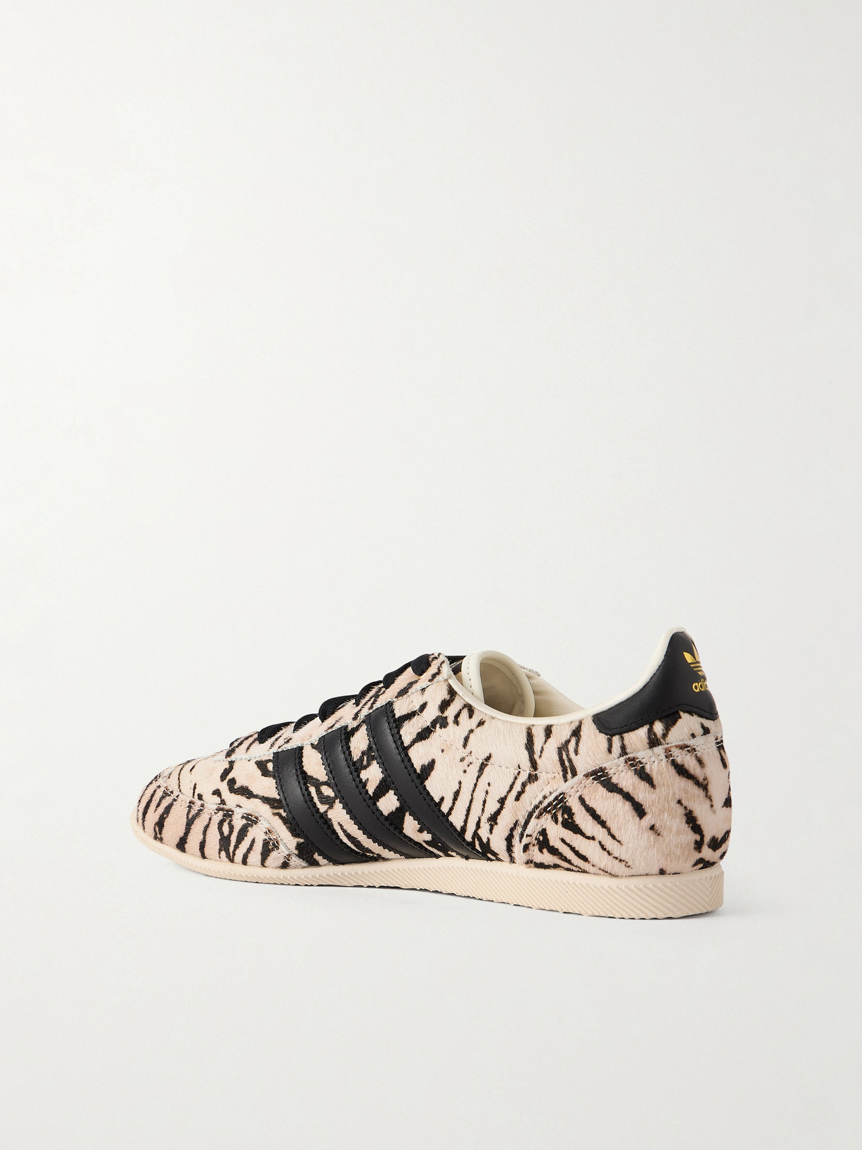 Japan Leather-trimmed Zebra-print Calf Hair Sneakers - Animal print