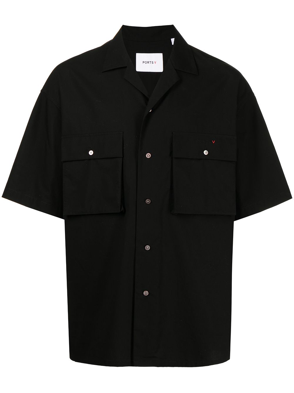 Slogan-print short-sleeve shirt - Black