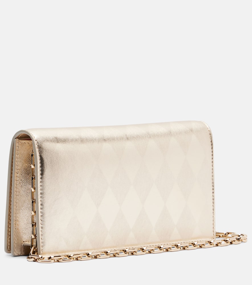 Bettina metallic leather clutch