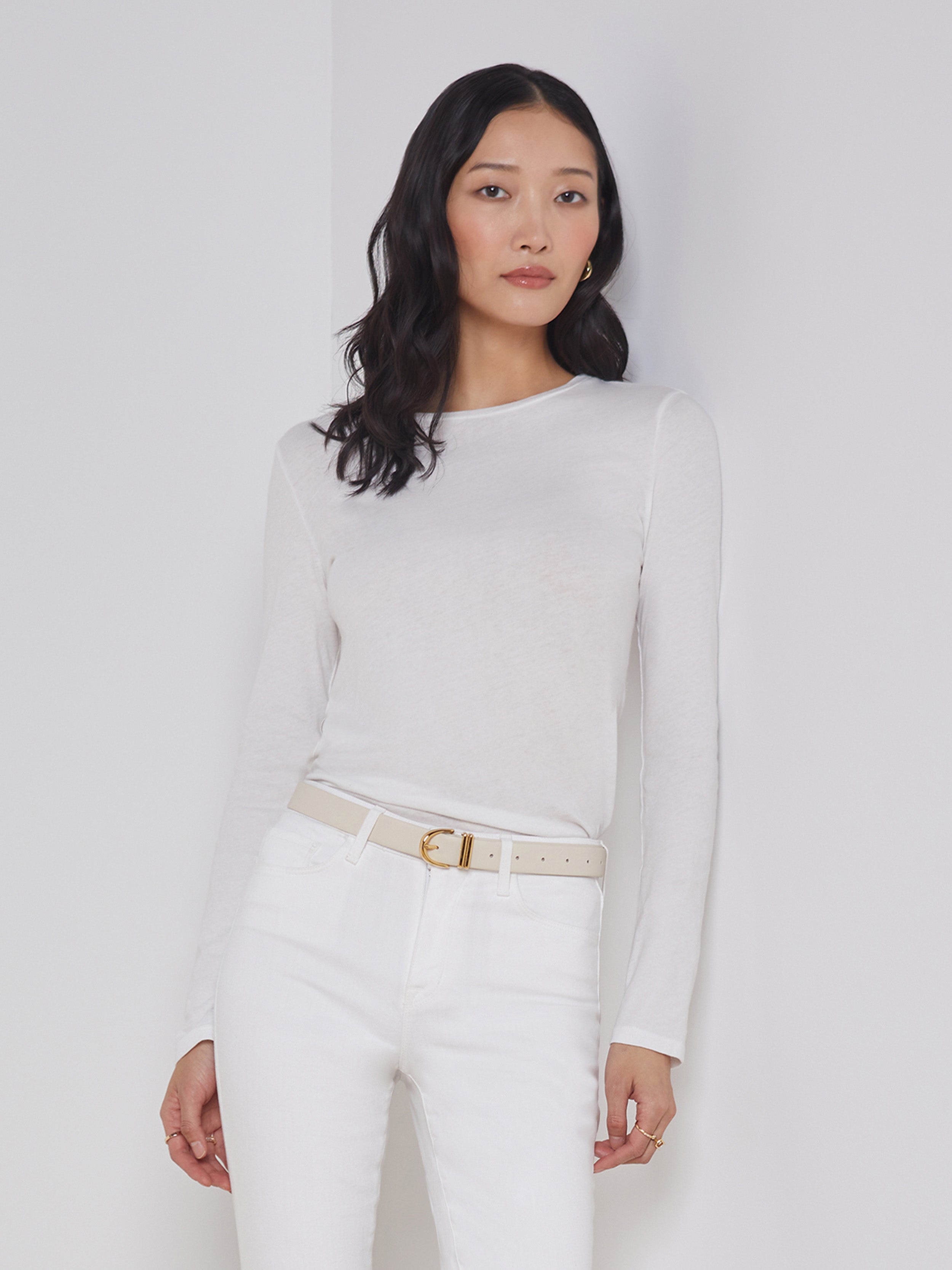 Tess Long Sleeve T-Shirt In White